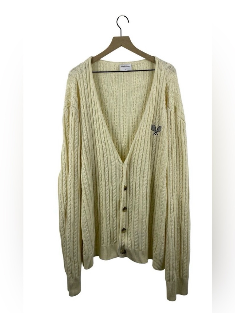 Callahan Tennis Cable Knit Button Down Cardigan Sweater Sz 3X
